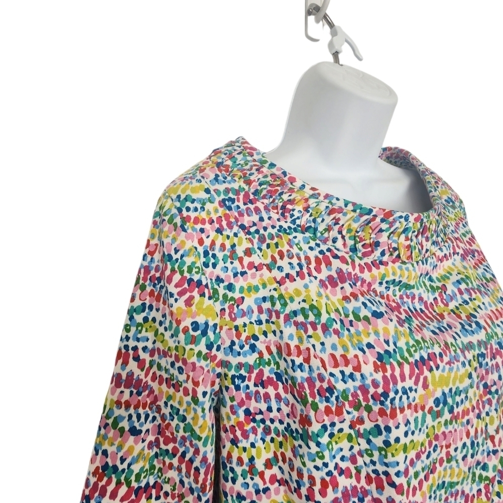 Nuny Couturier Vintage Style Ditsy Print Mini Shift Dress M/L Summer 3/4 Sleeve. - Picture 6 of 9